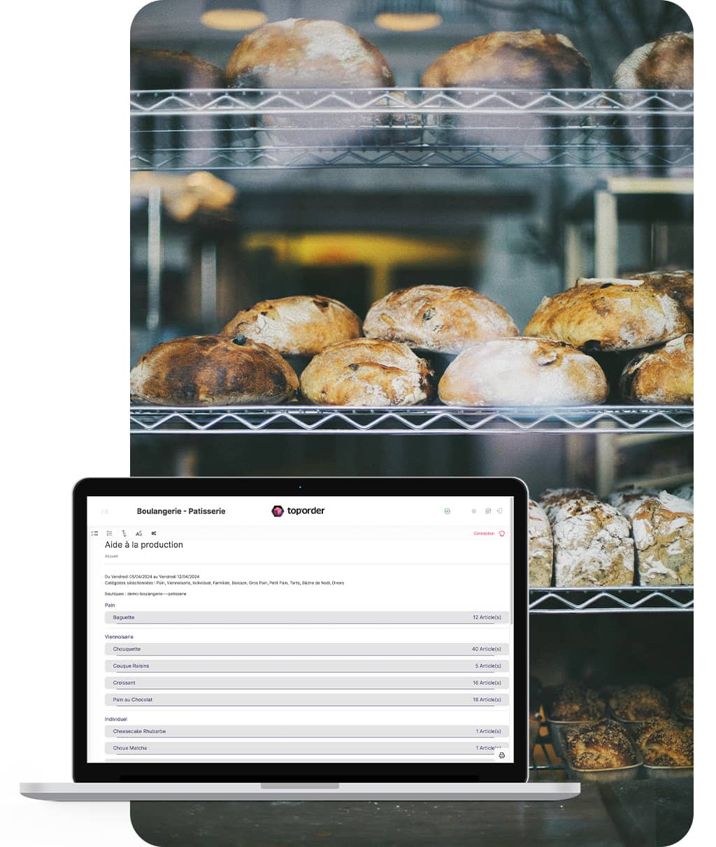 pains posés sur des grilles dans une boulangerie