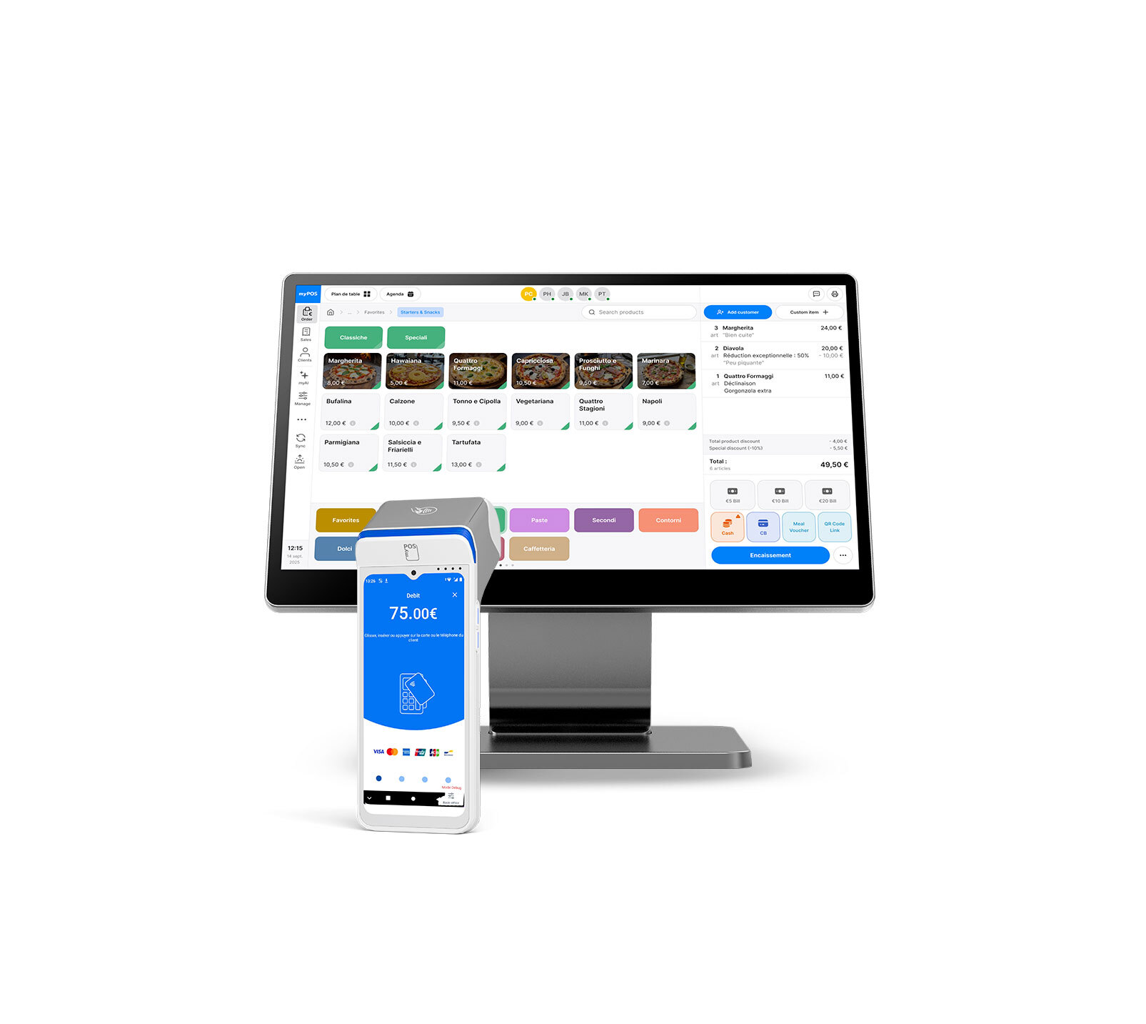 Pack Essentiel : caisse à double écran et terminal myPOS Ultra